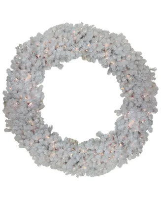 Northlight 72" Huge Pre-Lit White Canadian Pine Artificial Christmas Wreath - Clear Lights