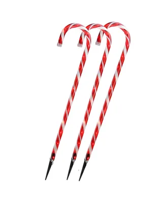 Northlight Set of 3 Outdoor Blinking Candy Cane Christmas Pathway Markers 28"