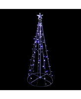 Northlight 5' Blue and White Led Lighted Twinkling Show Cone Christmas Tree Outdoor Decoration