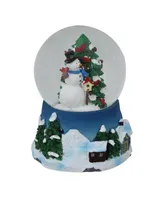 Northlight 4.75" Musical Snowman Red Cardinal and Christmas Tree Snow Globe