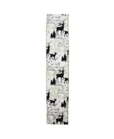 Northlight White and Black Playful Reindeer Wired Christmas Craft Ribbon 2.5" x 10 Yards