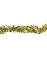 Northlight 12' Soft Gold and Silver Wide Cut Christmas Tinsel Garland - Unlit