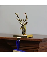 Northlight 8" Shiny Gold Metal Deer Christmas Stocking Holder
