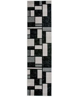 Main Street Rugs Alba Alb308 Gray 2' x 7'2" Runner Rug