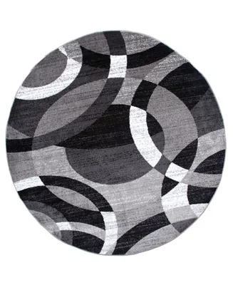 Main Street Rugs Montane Mon105 Gray 6'6" Round Area Rug