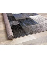 Main Street Rugs Elko Elk956 Blue 3'3" x 5' Area Rug