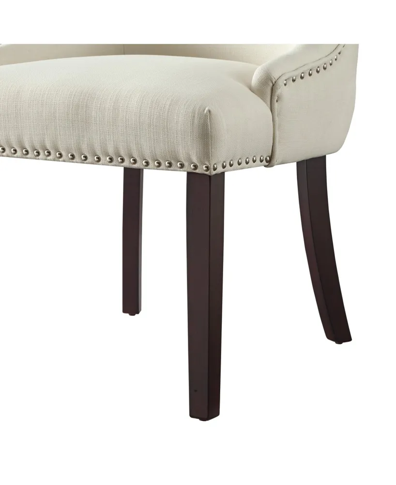 Inspired Home Oscar Upholstered Tufted Dining Chair with Nailhead Trim Set of 2