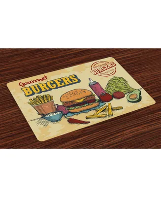 Ambesonne Hamburger Place Mats, Set of 4