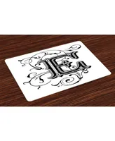 Ambesonne Letter E Place Mats, Set of 4