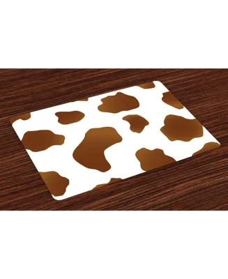 Ambesonne Cow Print Place Mats, Set of 4