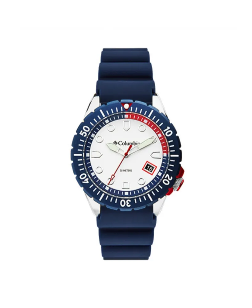 Columbia Men's Pacific Outlander Blue Silicone Strap Watch 42mm