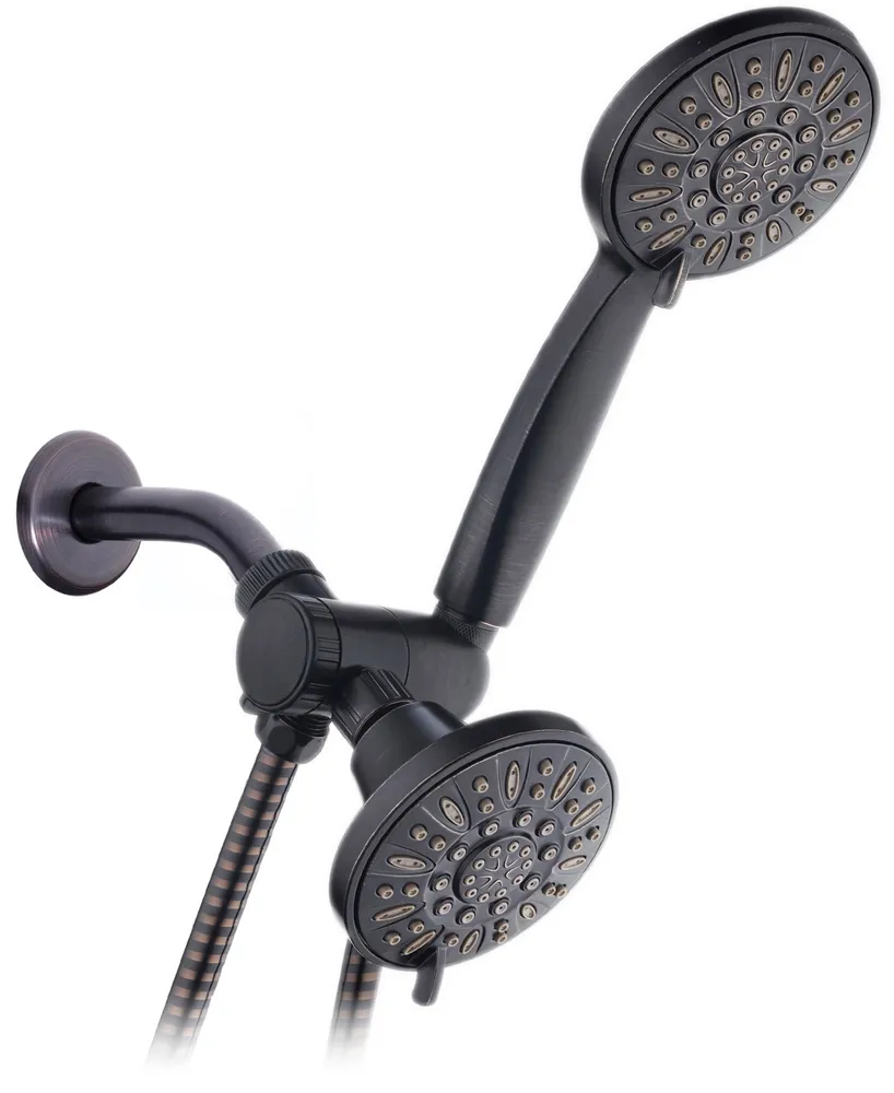 AquaDance High-Pressure 48-Setting Dual Shower Head Combo with Extra-long 6 Foot Hose