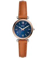 Fossil Women's Carlie Mini Leather Strap Watch 28mm