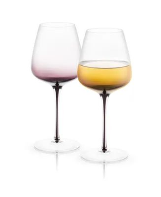 JoyJolt Black Swan White Wine Glasses, Set of 2