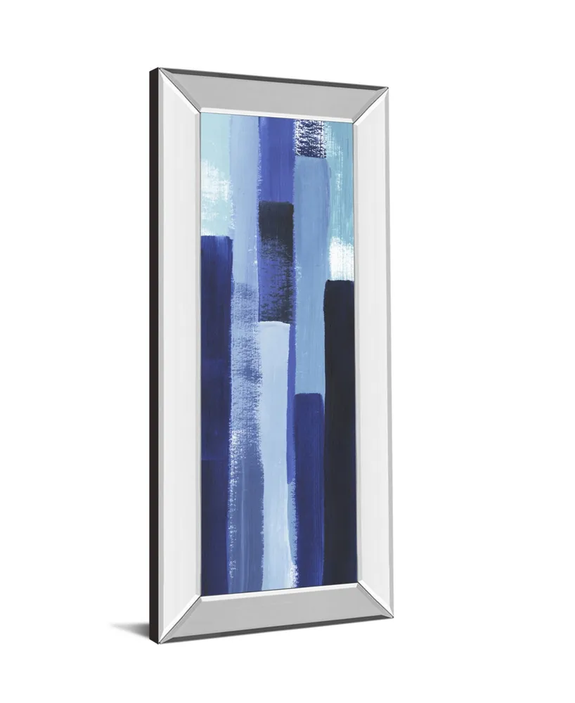 Classy Art Azul Waterfall I by Grace Popp Mirror Framed Print Wall Art, 18" x 42"
