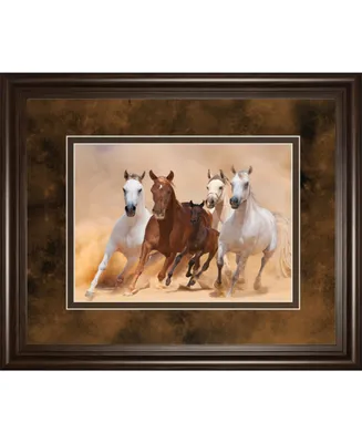 Classy Art Horses in Dust by Loya Ya Framed Print Wall Art, 34" x 40"