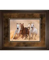 Classy Art Horses in Dust by Loya Ya Framed Print Wall Art, 34" x 40"