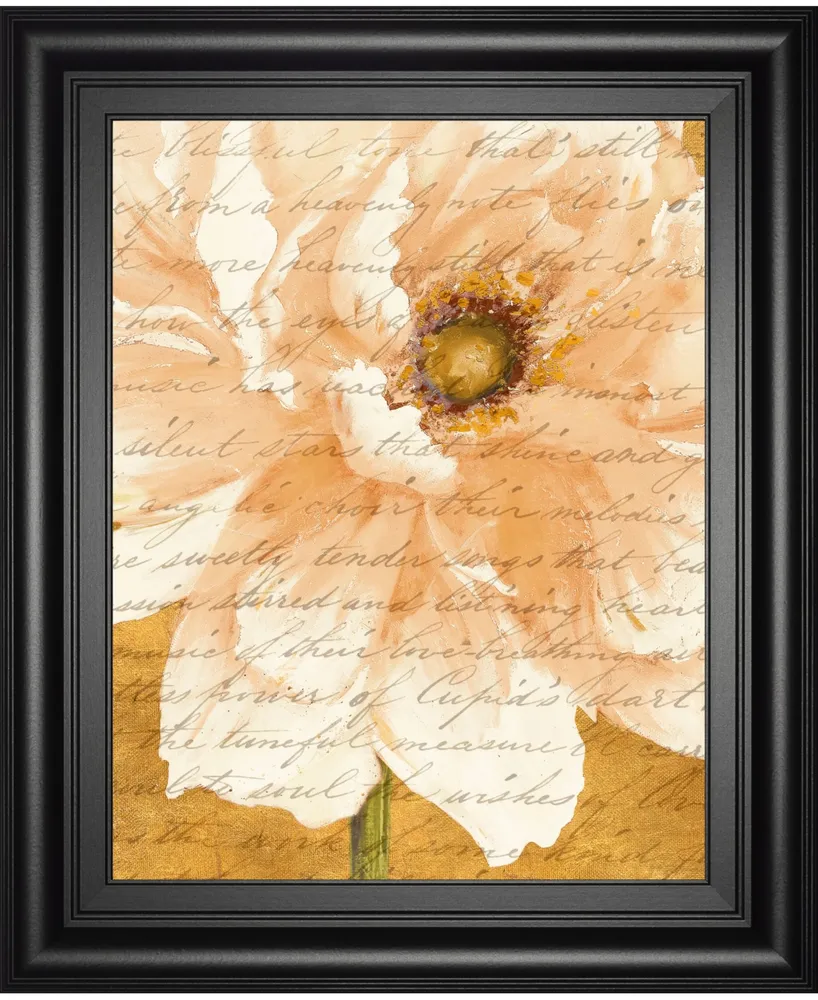 Classy Art Beautiful Cream Peonies Script Ii by Patricia Pinto Framed Print Wall Art, 22" x 26"