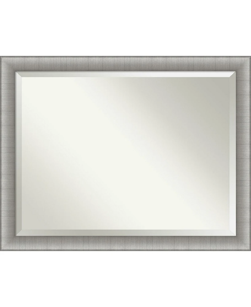 Amanti Art Elegant Brushed Framed Bathroom Vanity Wall Mirror, 44.75" x 34.75"