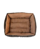 Happycare Textiles Rectangle Pet Bed with Dog Paw Embroidery
