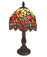 Amora Lighting Tiffany Style Dragonfly Table Lamp