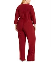 Ny Collection Plus Surplice Jumpsuit