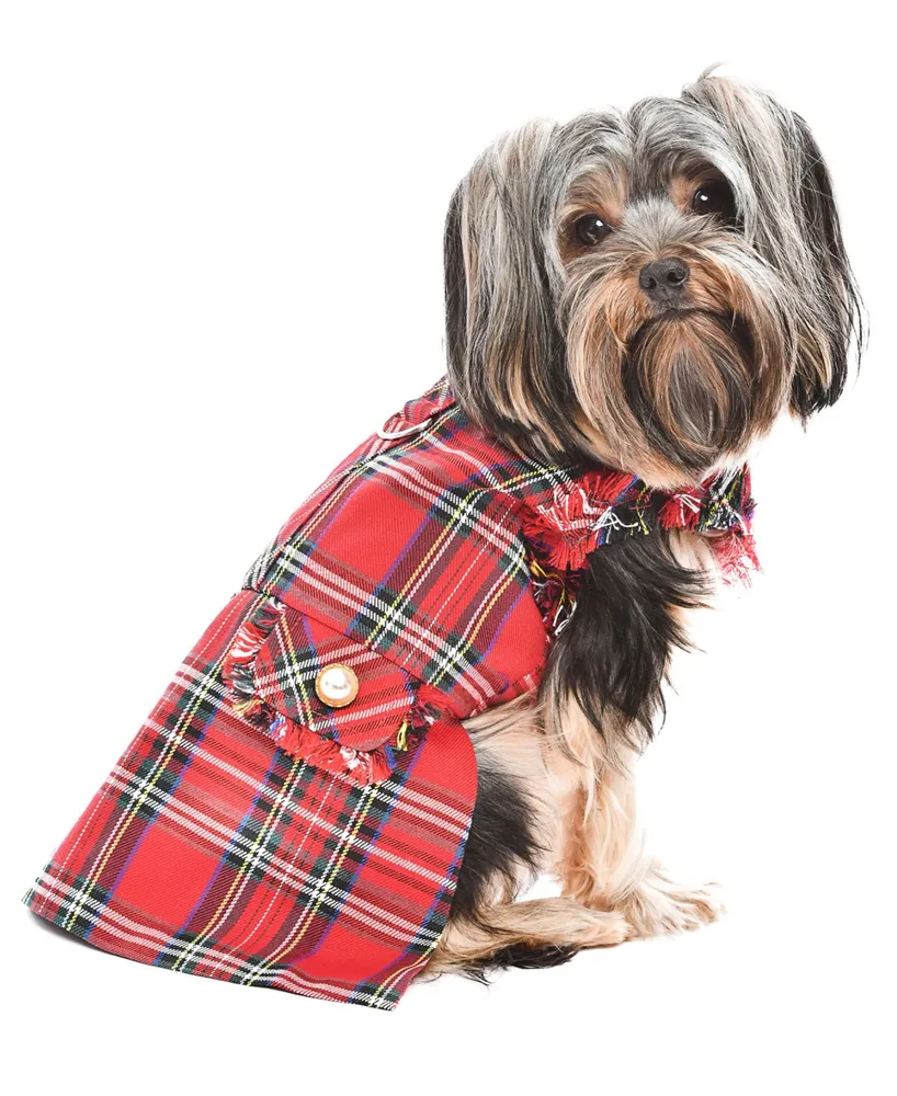 Parisian Pet Tartan Fringe Dog Dress