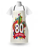 Ambesonne 80th Birthday Apron