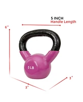 Sunny Health & Fitness Vinyl Color Coated Kettle Bell - 5, 10, 15, 20, 25 Pound Option