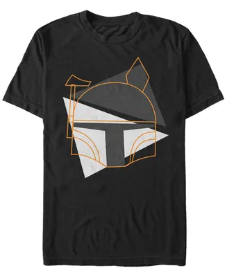 Star Wars Men's Boba Fett Line Art Big Face Short Sleeve T-Shirt