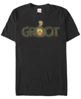 Marvel Men's Guardians of the Galaxy Baby Groot Shield Short Sleeve T-Shirt