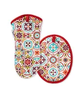 Fiesta Worn Tiles Oven Mitt & Pot Holder, Set of 2 - Multi