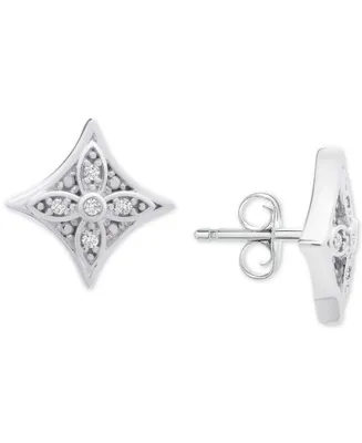 Diamond Star Stud Earrings (1/10 ct. t.w.) in Sterling Silver