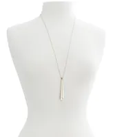Lucky Brand Two-Tone Stick Pendant Long Necklace, 30" + 2" extender - Two