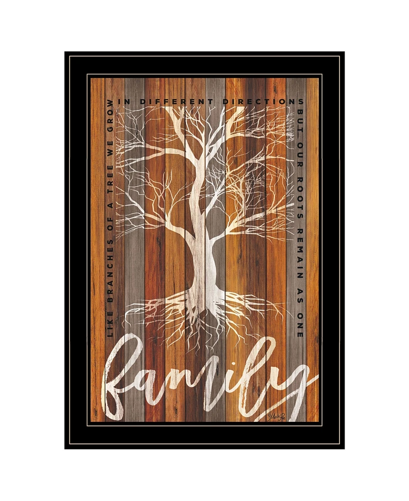 Trendy Decor 4U Family Roots by Marla Rae, Ready to hang Framed Print, Black Frame, 15" x 21"