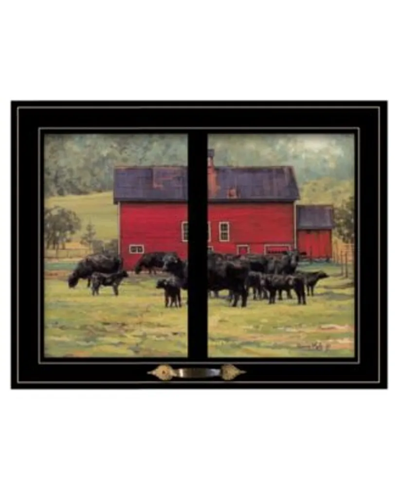 Trendy Decor 4u By The Red Barn Herd Of Angus By Bonnie Mohr Ready To Hang Framed Print Collection