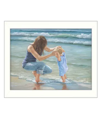 Trendy Decor 4U Playing in the Water By Georgia Janisse, Printed Wall Art, Ready to hang, White Frame, 14" x 18"