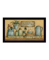 Trendy Decor 4U Country Kitchen By Mary June, Printed Wall Art, Ready to hang, Black Frame, 20" x 11"