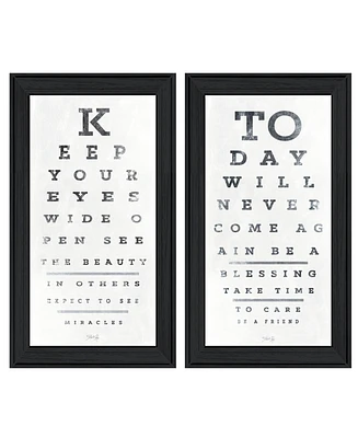 Trendy Decor 4U Eye Charts 2-Piece Vignette by Marla Rae, Black Frame, 15" x 27"