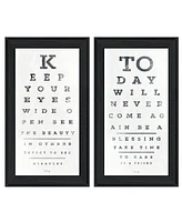 Trendy Decor 4U Eye Charts 2-Piece Vignette by Marla Rae, Black Frame, 15" x 27"