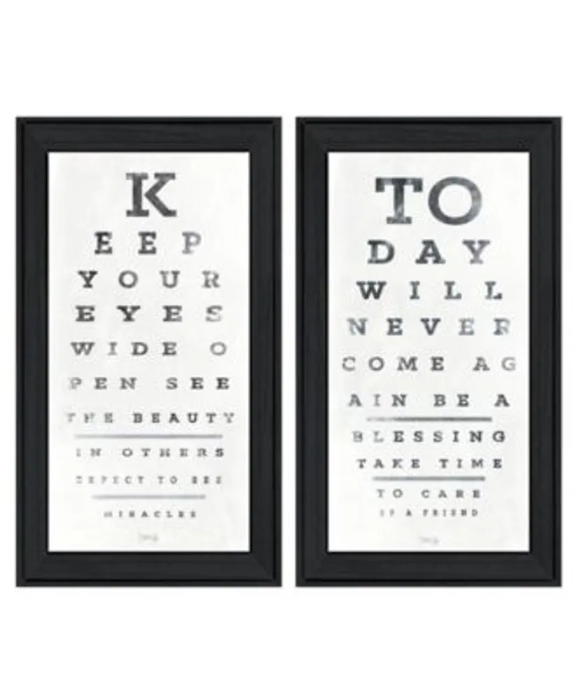 Trendy Decor 4u Eye Charts 2 Piece Vignette By Marla Rae Frame Collection