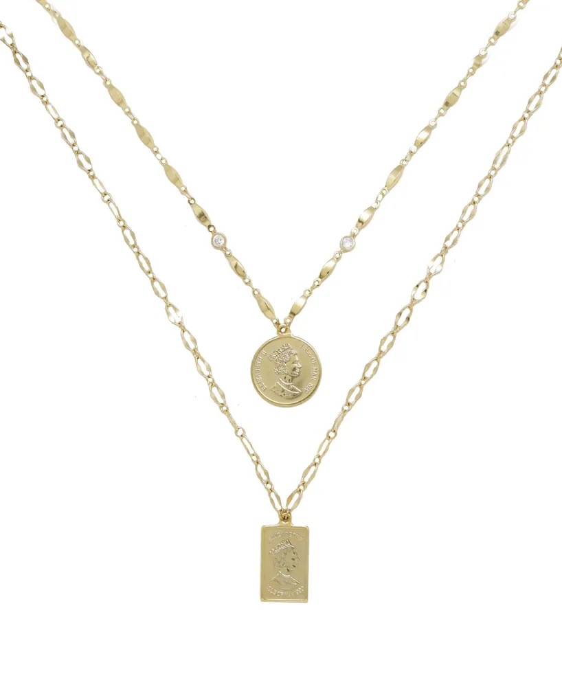 Crystal Disc 18k Gold Plated Layered Necklace Set – Ettika