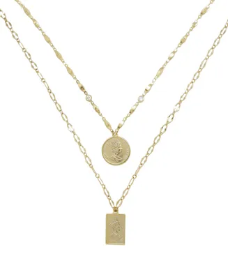 Ettika Medallions of Mine Layered Gold Plated Coin Necklace Set