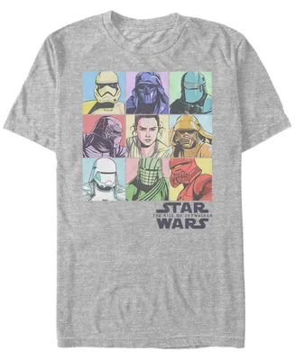 Star Wars Men's Rise of Skywalker Rainbow Pastel Character Box Up T-shirt