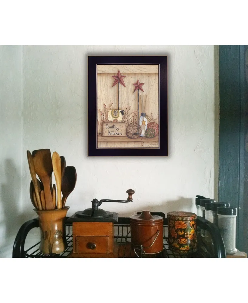Trendy Decor 4U Country Kitchen By Mary June, Printed Wall Art, Ready to hang, Black Frame, 13" x 18"