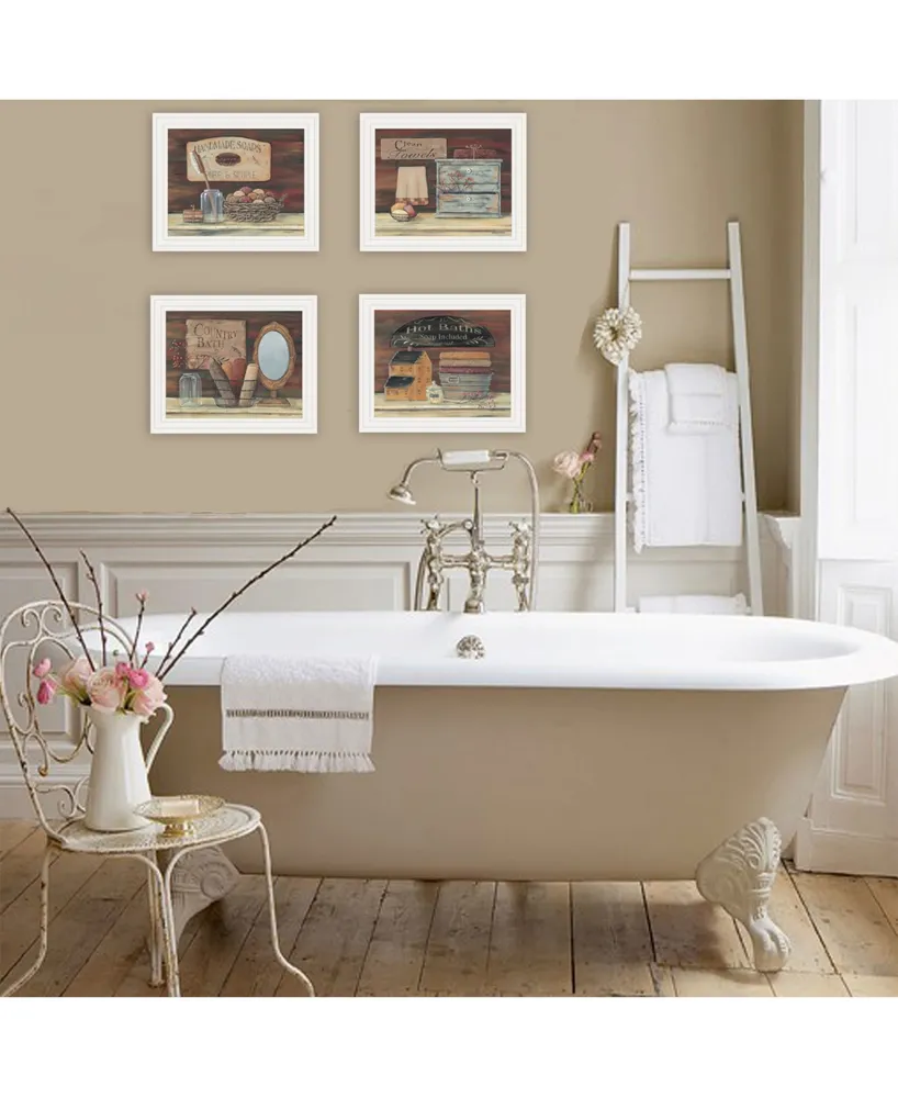 Trendy Decor 4U Bathroom Collection Ii 4-Piece Vignette by Pam Britton, Frame