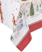 Elrene Santa's Snowy Sleighride Tablecloth