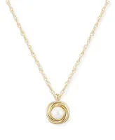 Love Knot Pearl (5 mm) Necklace Set in 14k Gold