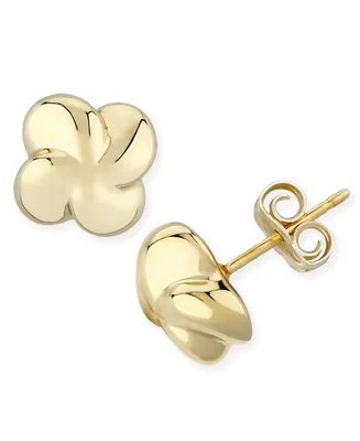Puffed Twist Stud Earrings Set in 14k Gold (10mm)
