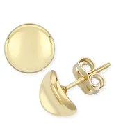 Dapped Disc Stud Earrings Set in 14k Yellow Gold (8mm)